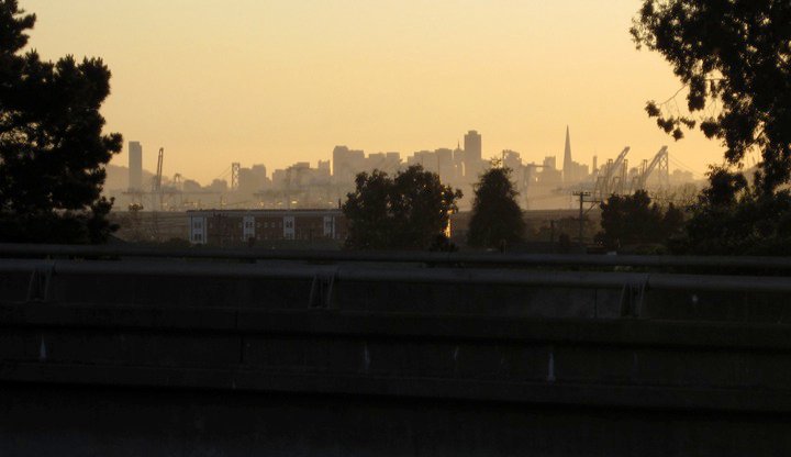 Macarthur BART station at sunset